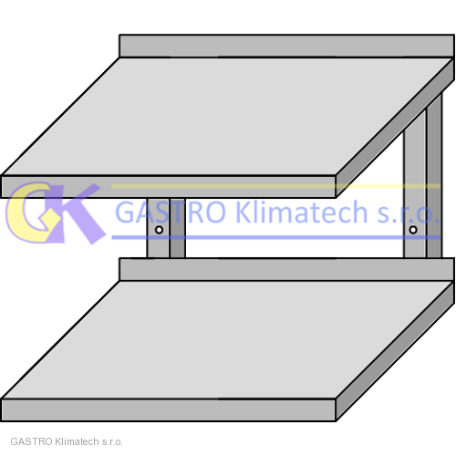 Nástěnná police dvoupolicová 700x300