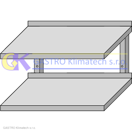 Nástěnná police dvoupolicová 900x300