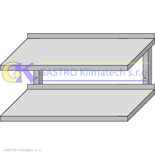 Nástěnná police dvoupolicová 1100x350