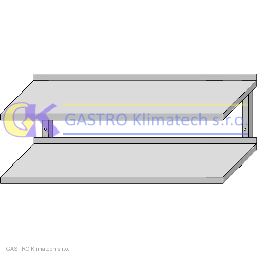 Nástěnná police dvoupolicová 1500x350