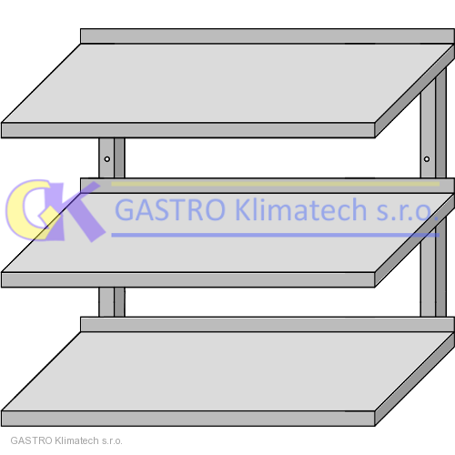 Nástěnná police třípolicová 1100x350