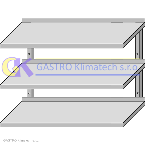Nástěnná police třípolicová 1300x350