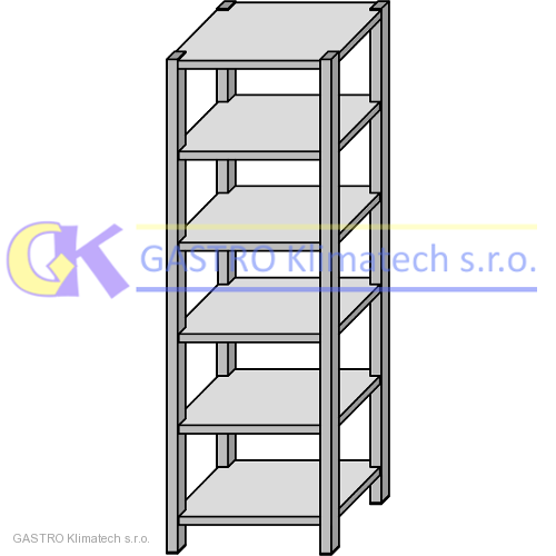 Nerezový regál šestipolicový 1000x400x1800
