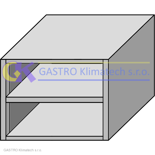 Nástěnná skříňka otevřená 1800x350