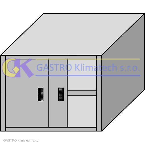 Nástěnná skříňka s posuvnými dvířky 2000x350